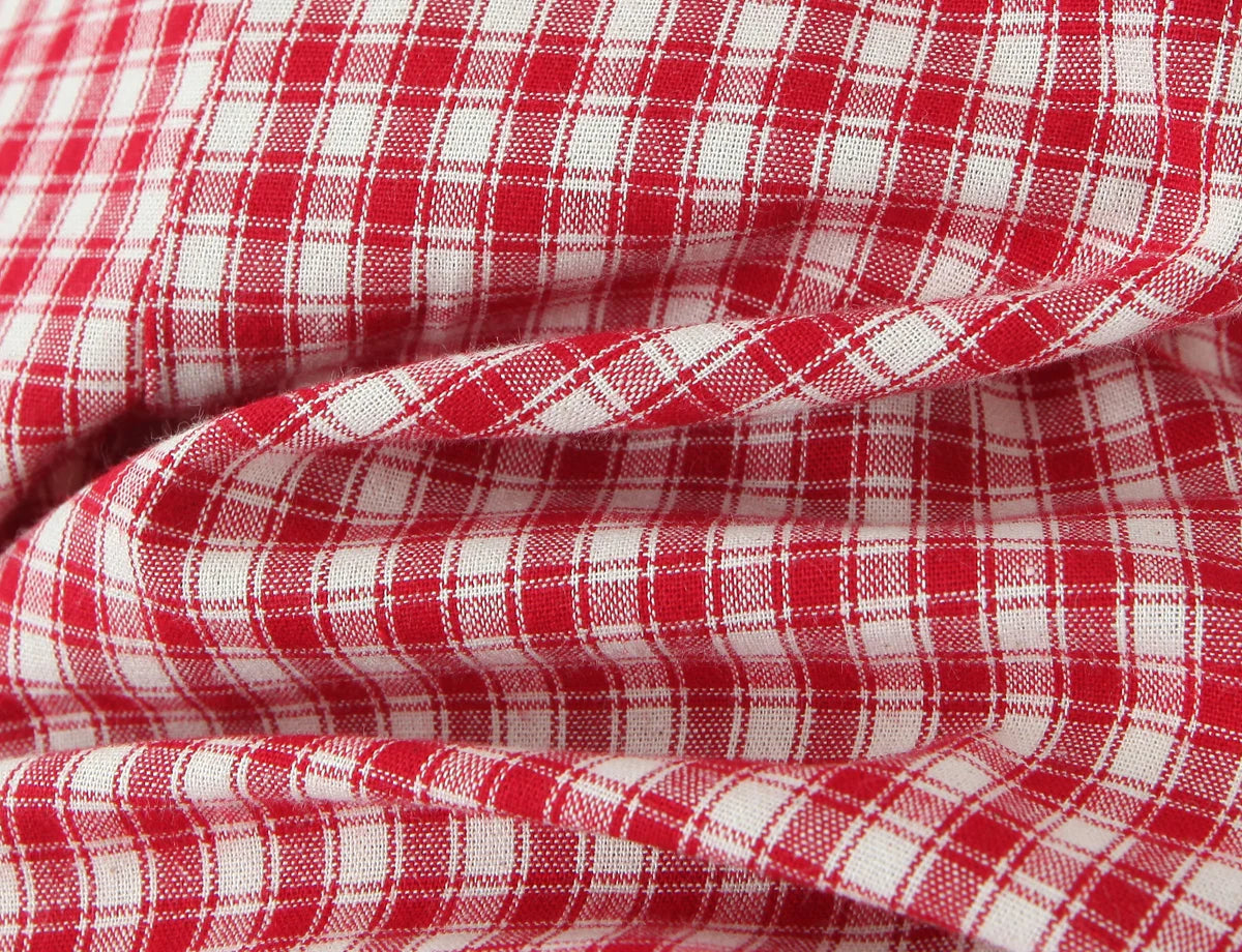 LIZAKOSHT  -  Sexy Red White Plaid Spliced Lace Lacing Up Bow Halter V Collar Mini Dress Women Ruffles Hem A-line Short Dresses Robe Vestidos