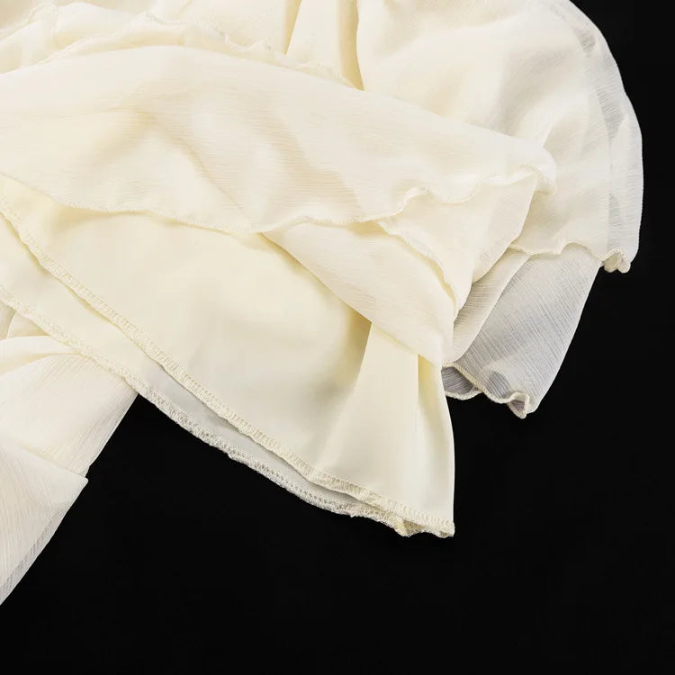 LIZAKOSHT  -  Casual Irregular Skirt For Women Solid High Waist Loose Pleats See-Through Fashion Y2k Skirts Outfit Female Skirts