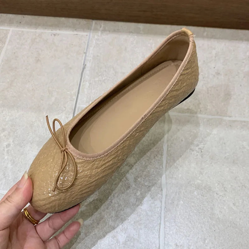 LIZAKOSHT  -  New Spring Autumn Fashion Round Toe Soft Dress Ladies Boat Shoes Casual Female Shallow Women Flat Slip On Shoes