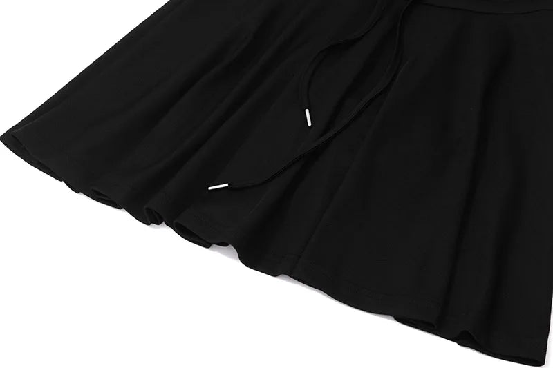 LIZAKOSHT  -  Sexy Backless Women Fake Two Piece Sets Black Spaghetti Strap V-neck Dress Female Summer Skinny Elegant Streetwear