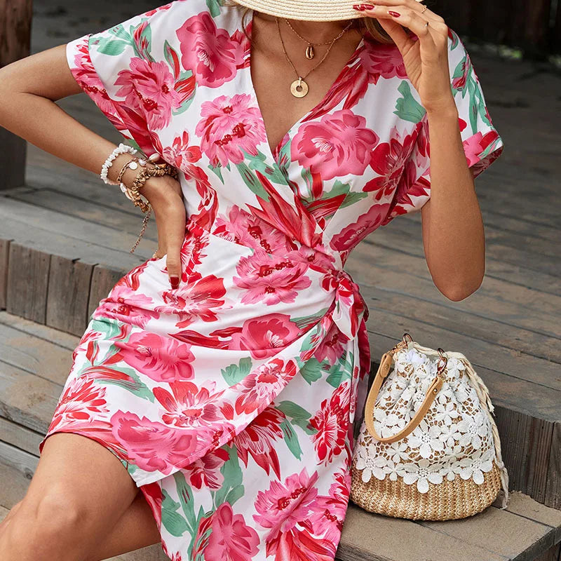 LIZAKOSHT  -  New Women's Short One-piece Printed Dress