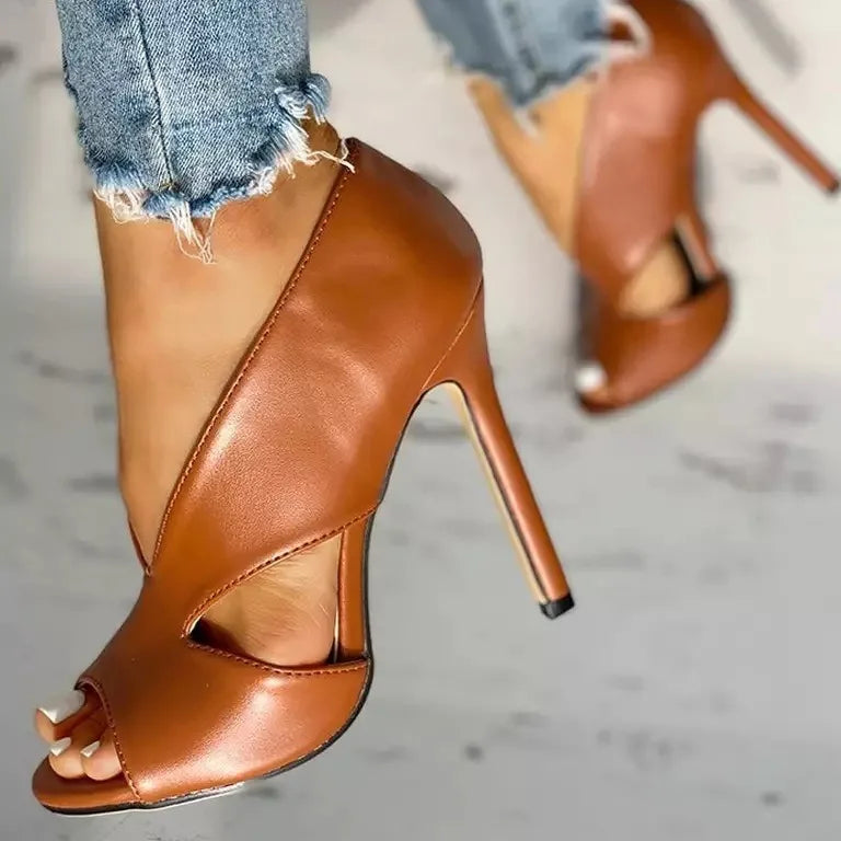 LIZAKOSHT  -  Summer Thin Heels Peep Toe Women's Sandals High Heels Shoes