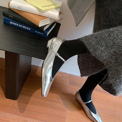 LIZAKOSHT  -  Fashion Women's Shoes New High Quality Genuine Leather Shoes Simple Square Head Low Heel Women's Heel Shoes