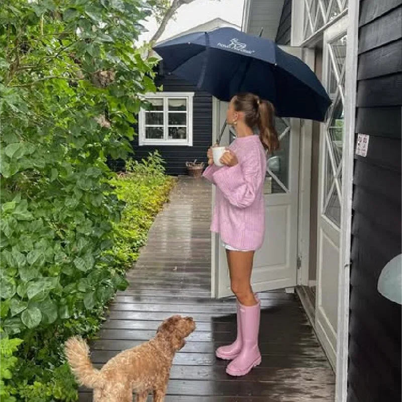 LIZAKOSHT  -  Women's Sweater Pink Sweet Pullover Round Neck Knit Tops Ladies Winter Sweaters Y2K Vintage Christmas Crochet Clothes