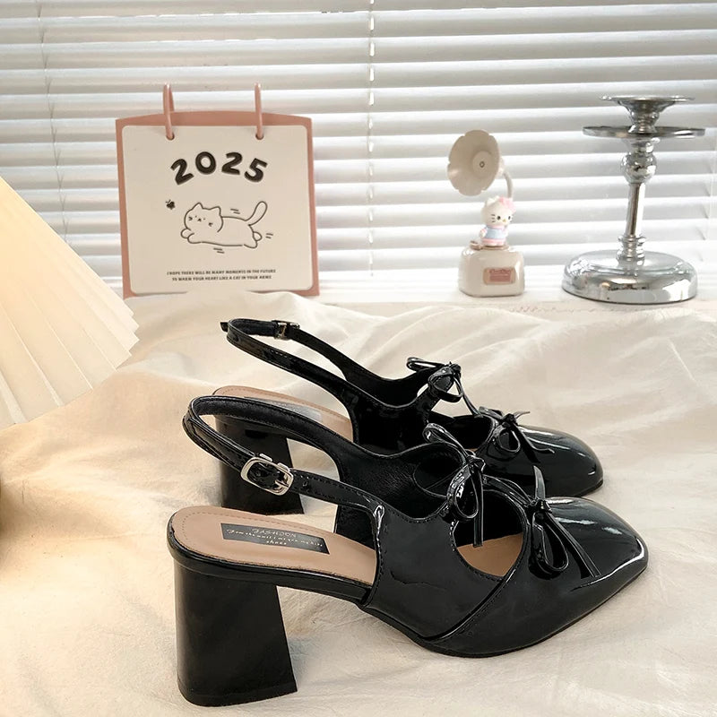 LIZAKOSHT  -  Summer Women's Shoes Chunky Sandals Female Heel Mary Jane Genuine Leather Retro Pumps 2025 Block African Lolita Closed Latest