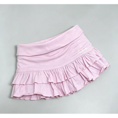LIZAKOSHT  -  European and American style sexy low waist small letter embroidered ruffle edge skirt, sweet and spicy girl sports cake skirt