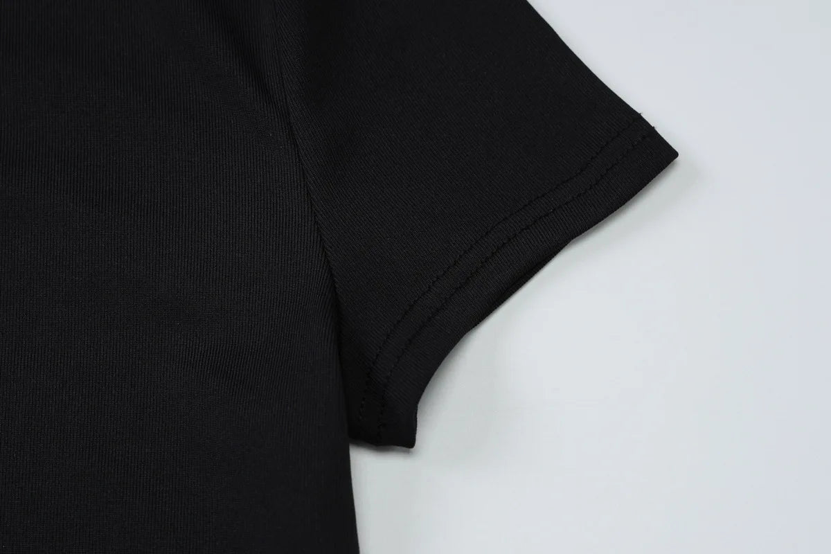 LIZAKOSHT  -  Summer Black Fashion Maxi Dress For Women High Waist Short Sleeve Side Split Sexy Party Dress Gown Female Bodycon Dress