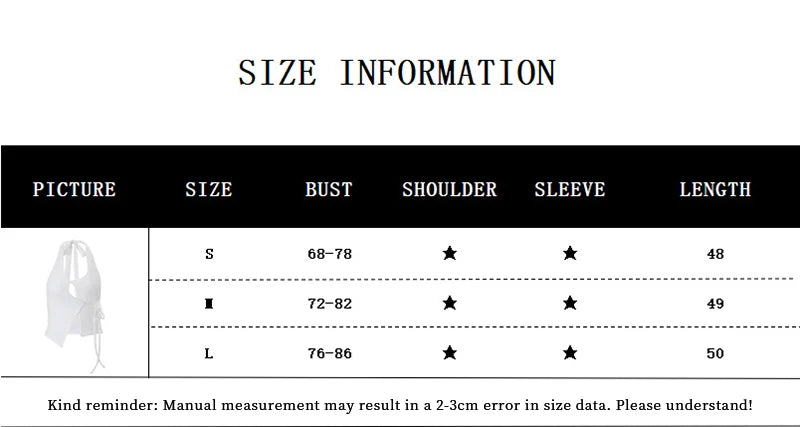 LIZAKOSHT  -  Summer Hot Sexy Halter Backless Asymmetrial Lace Up Solid Crop Top Low Cut Club Streetwear Camisole 2025