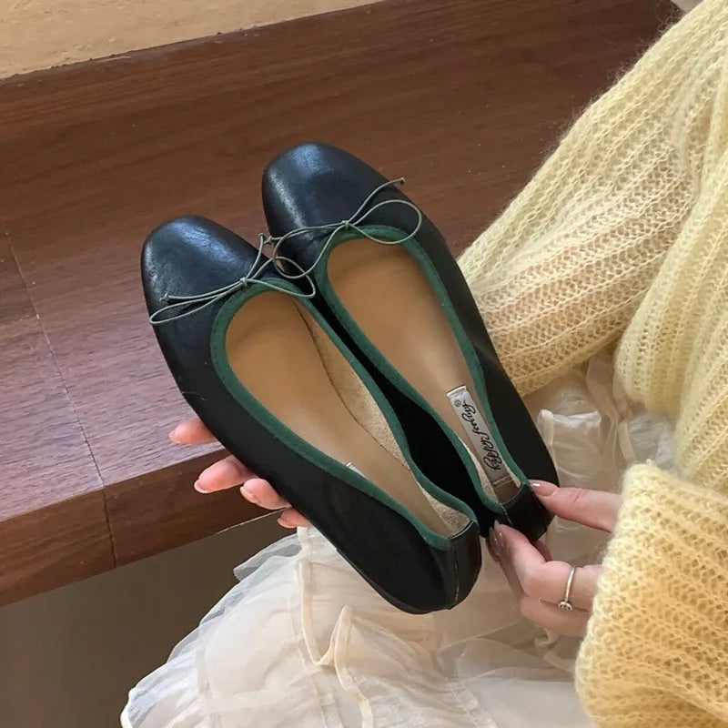 LIZAKOSHT  -  Fashion Round Toe Ladies Ballet Flats Female Slip On Footwear Shoes Butterfly-Knot New Spring Summer Flat With Shoes For Women