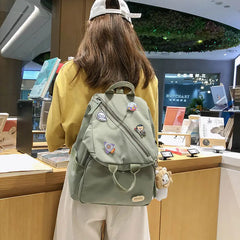 LIZAKOSHT  -  Korean Fashion Multipurpose All Match Women Backpack High-capacity Vintage Preppy Student School Bags Foldable Crossbody