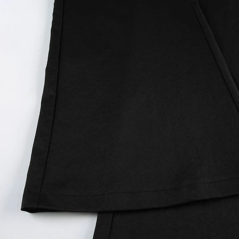 LIZAKOSHT  -  Irregular Waist Flared Pants Baggy Boot Cut Trousers Casual Basic All-match Streetwear Chic Fashion Outfits Women