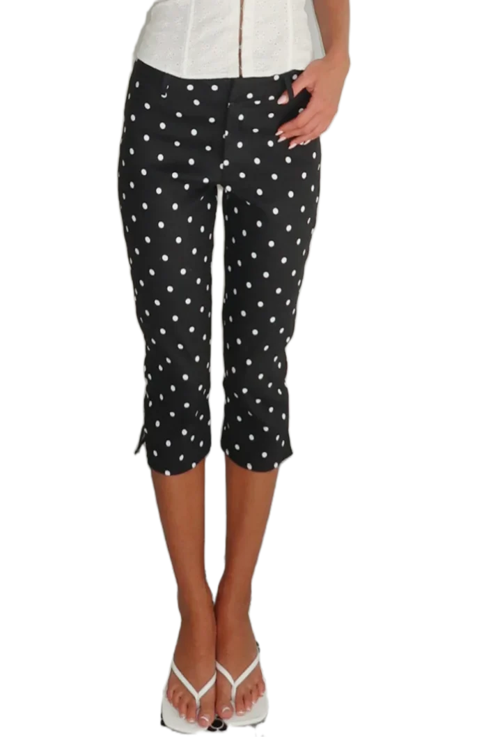 LIZAKOSHT  -  Women Side Slit Capri Pants Stretchy Slim Fit Capris Yoga Leggings Y2k Knee Length Going Out Cropped Pants