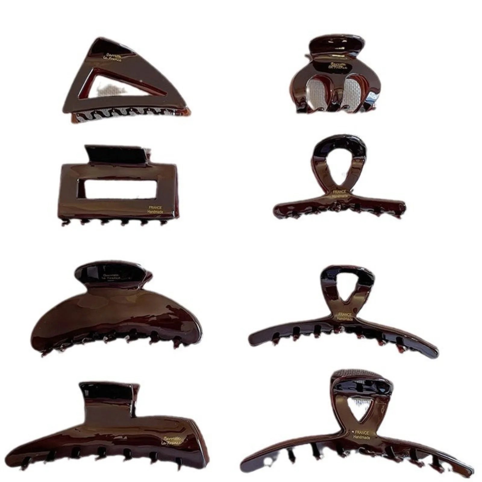 LIZAKOSHT  -  1PC Chocolate, Acetate, Grab Clip, Hair Clip, Female, Back of Head, Hair Grip, Premium, Shark, High Quality, Four Seasons