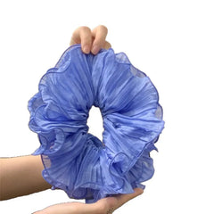 LIZAKOSHT  -  1PC Ruffled Ruffled Oversized Large Intestine Hair Scrunchie - Versatile Double-Layer Hair Rope, Hair Ornament, Hair Accessory