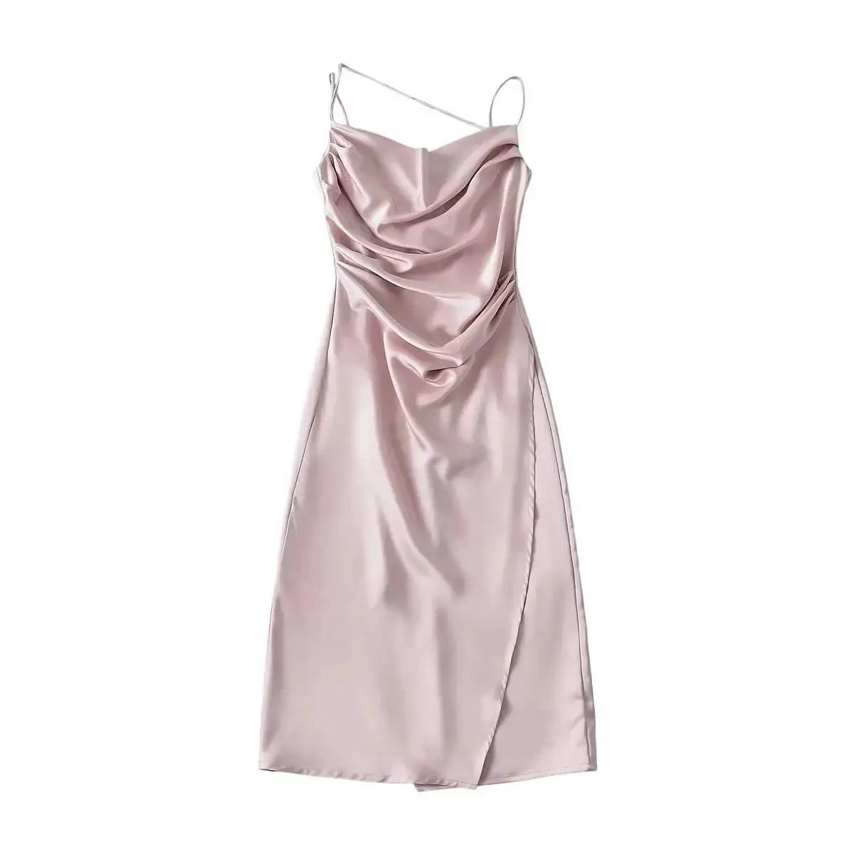 LIZAKOSHT  -  Summer French Style Low Collar Sling Dress Women High Waisted Wrap Hip Solid Slim Light Mature Style A-line Long Dress IYVL