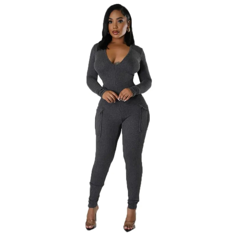 Lizakosht Dress For Women Free Shipping Beach Outwear Cover Neck Pocket Long Sleeve Sexy Hollow Elastic Jumpsuit Solid Spandex Summer