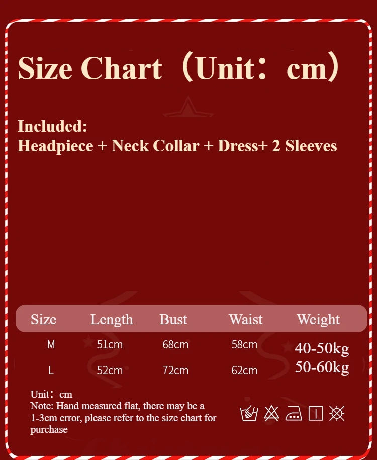  LIZAKOSHT  -  Women Christmas Bunny Costume Off Shoulder Mini Dress Set Cute Rabbit Ear Headband Neck Cuff Long Sleeve Gloves Party Outfit