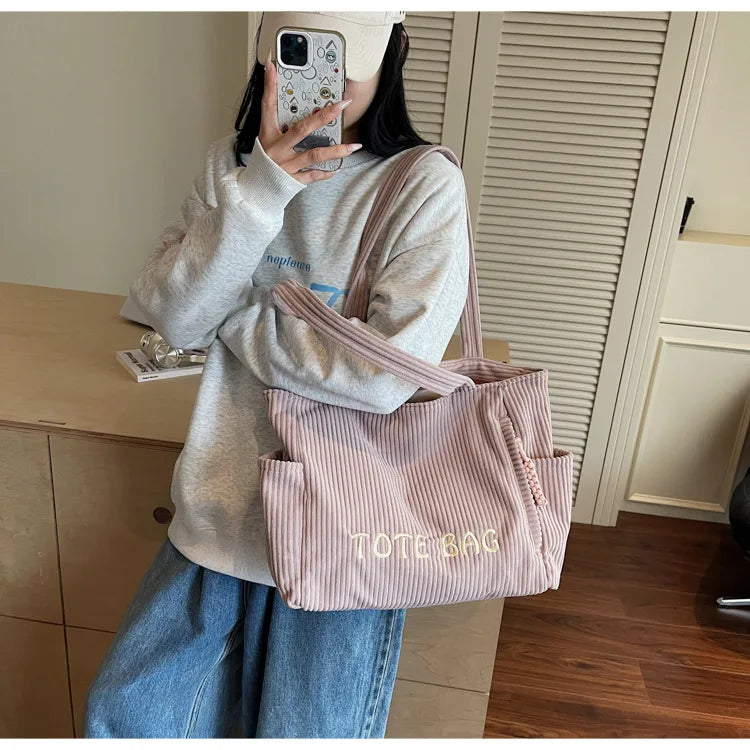 LIZAKOSHT  -  Versatile Large Capacity Top Handle Bag Stylish Plush Tote Bag High End Fashionable Shoulder Bag