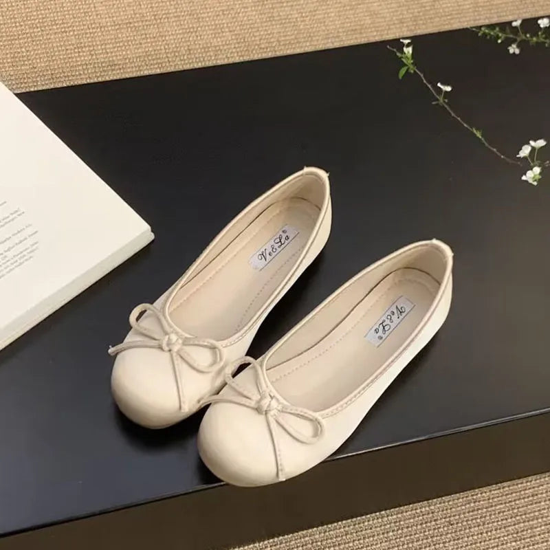 LIZAKOSHT  -  Spring New Women Flat Shoes Fashion Round Toe Shallow Slip On Ladies Casual Ballerina Shoes Soft Flat Ballet Shoes New Woman