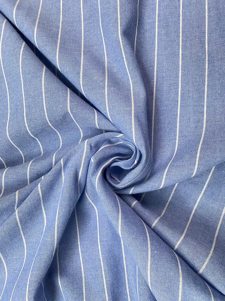 LIZAKOSHT  -  Long Stripe Shirt Dress Woman Blue Elegant Dress New Casual Pocket Lapel Button Loose Workplace Formal Dresses