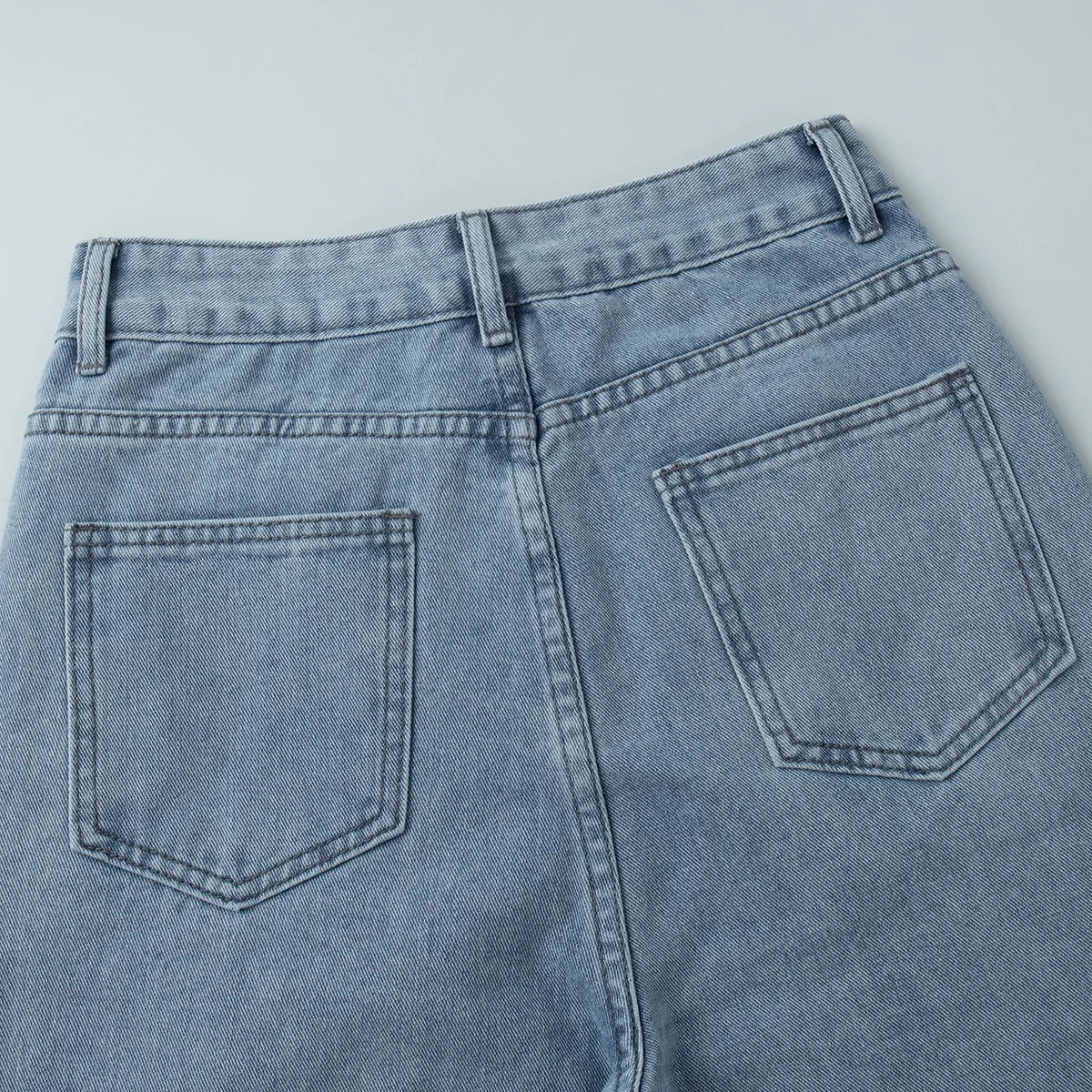 LIZAKOSHT  -  Retro High Waist Straight Jeans Autumn and Winter Women's Temperament Feet Jeans