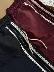 LIZAKOSHT  -  Women Tide Lace Long Trousers 2000s Aesthetic Joggers Kpop Harajuku Fashion Pantalones Parachute Pants Wide Leg  Y2k Streetwear