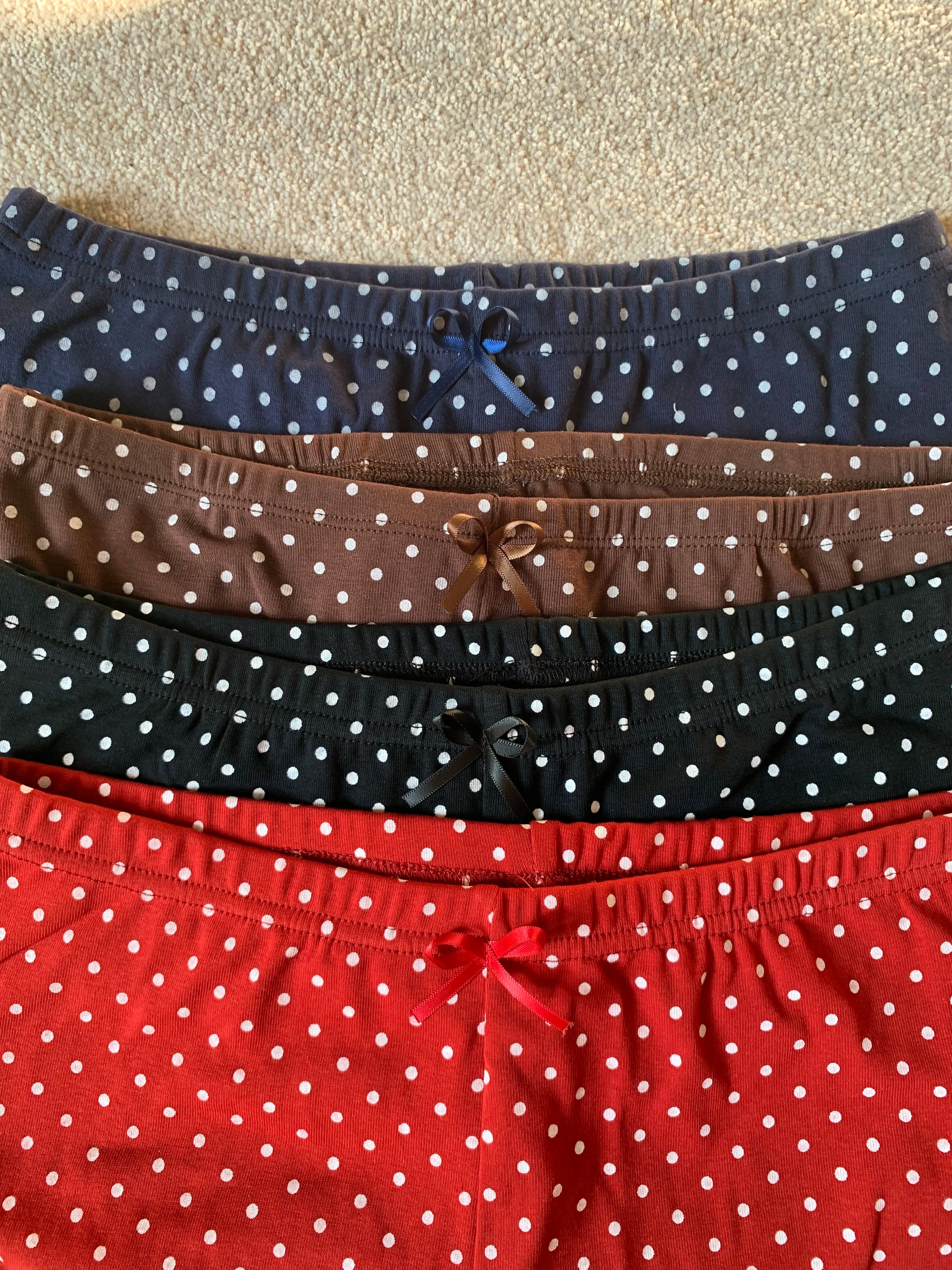 LIZAKOSHT  -  Polka Dot Cotton Shorts Woman Summer Bow Elastic Waist Straight Short Pants Female Casual Cozy Home Pajama Bottom New Pant