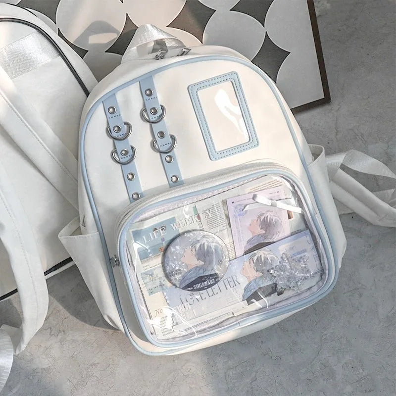 LIZAKOSHT  -  Y2K Cute Mini Backpack Women Kawaii Ita Bag Sweet Girl Transparent Rucksack DIY Display Knapsack Lolita Preppy Style School Bags