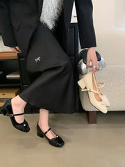 LIZAKOSHT  -  New Women's Shoes with Thick Heel, Square Toe, Shallow Mouth, High Heels, Mary Jane Single Shoes