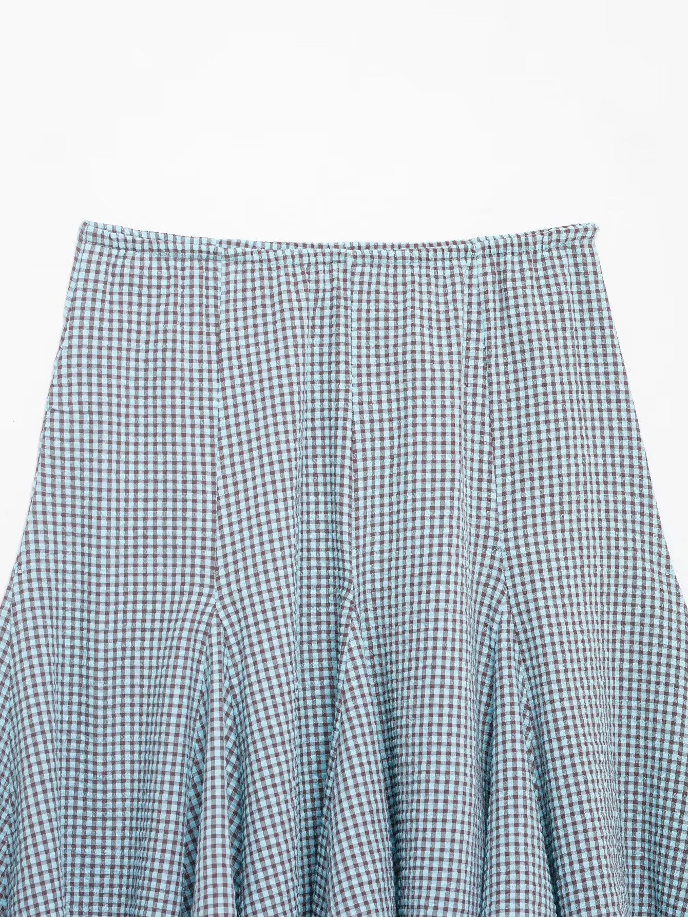 LIZAKOSHT  -  New women's clothing with sweet and western-style style, showing a slim and small plaid wave style wide swing skirt