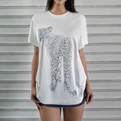 LIZAKOSHT  -  Euramerican Simple Cool Girl Vintage Print Clothes Y2k Aesthetic All Match Casual Women T Shirts Summer Simple Base Punk Tops