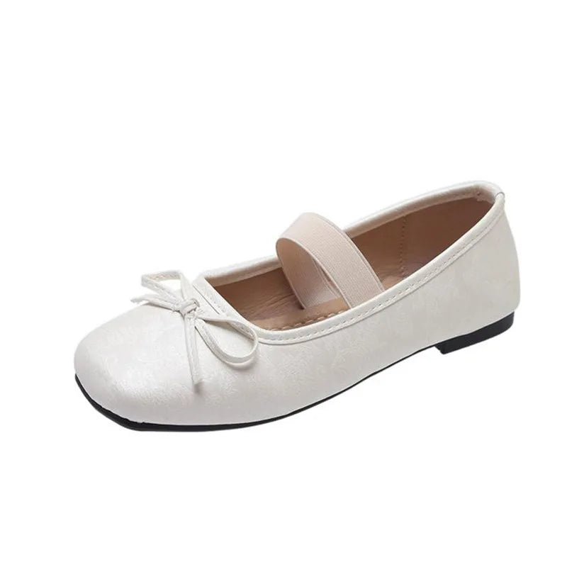 LIZAKOSHT  -  White retro French light mouth flat sole shoes women's new summer ballet style with skirt Mary Jane women's shoes