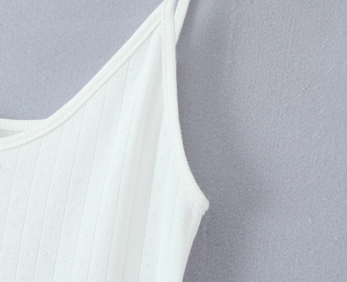 LIZAKOSHT  -  Sexy White Rib Knitted Cotton Low Waist Sling Dress Women Bow V neck Ruched A-lined Swing Short Dresses Summer Vestidos  Robe