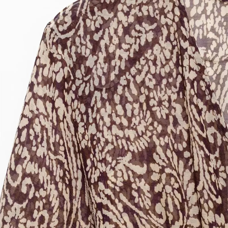 LIZAKOSHT  -  Floral Print Long Dress Women 2025 New Summer Elegant Loose V-neck Lace Up Midi Dresses Vintage Chic Boho Casual Party Dresses