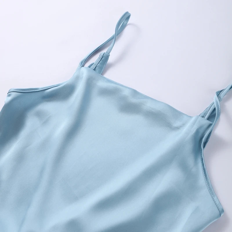 LIZAKOSHT  -  Sexy Patchwork Lace Up Slim Suspender Dress Summer Women Wear 2026 New Fashion Sky Blue Women's A-line High Waist Dresses