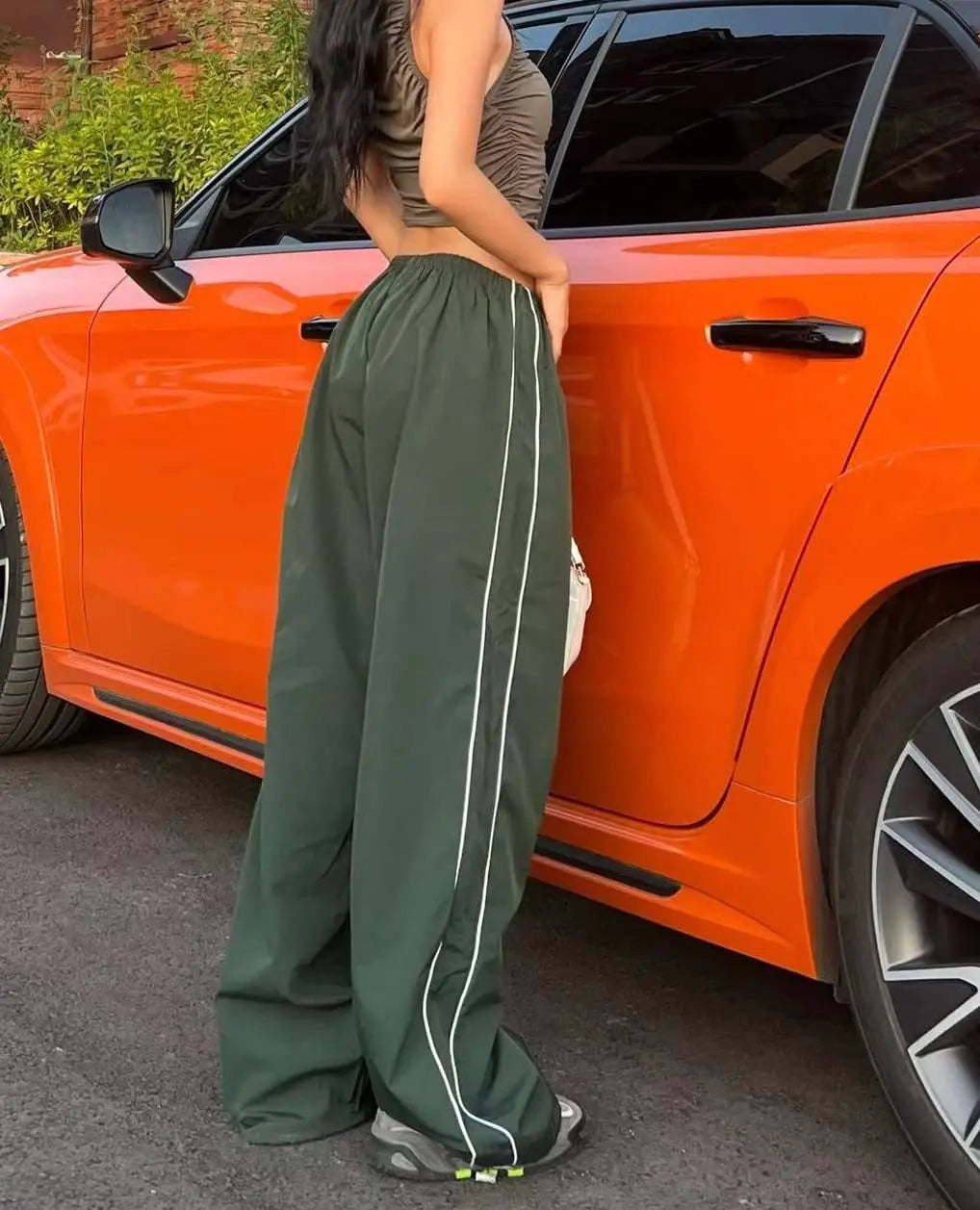 LIZAKOSHT  -  Fashion Vintage Baggy Cargo Pants for Women Y2K Drawstring Elastic Low Waist Parachute Pants Sweatpants Loose Hippie Pant