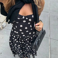 LIZAKOSHT  -  Elegant Polka Dot A-Line Dress Casual Sleeveless Slim-Fitting Dresses Women Fashion Streetwear Party Vestidos Summer