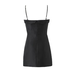 LIZAKOSHT  -  Ladies Daughter Wind Suspender Skirt Female French Bow Satin High Waist Short A-line Skirt Dress