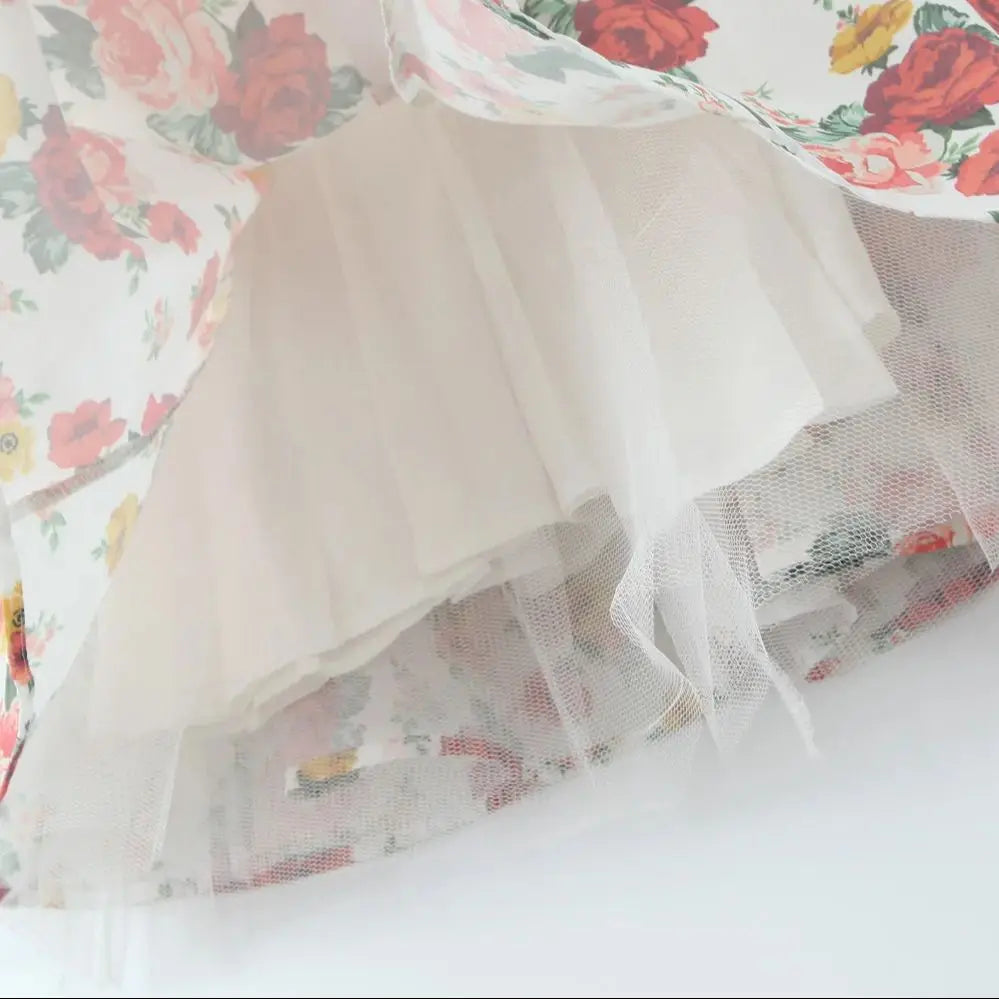 Sexy Flower Print Cotton Corset Style Sling Mini Dress Women Lace V Low Chest Ball Gown Swing Party Robe