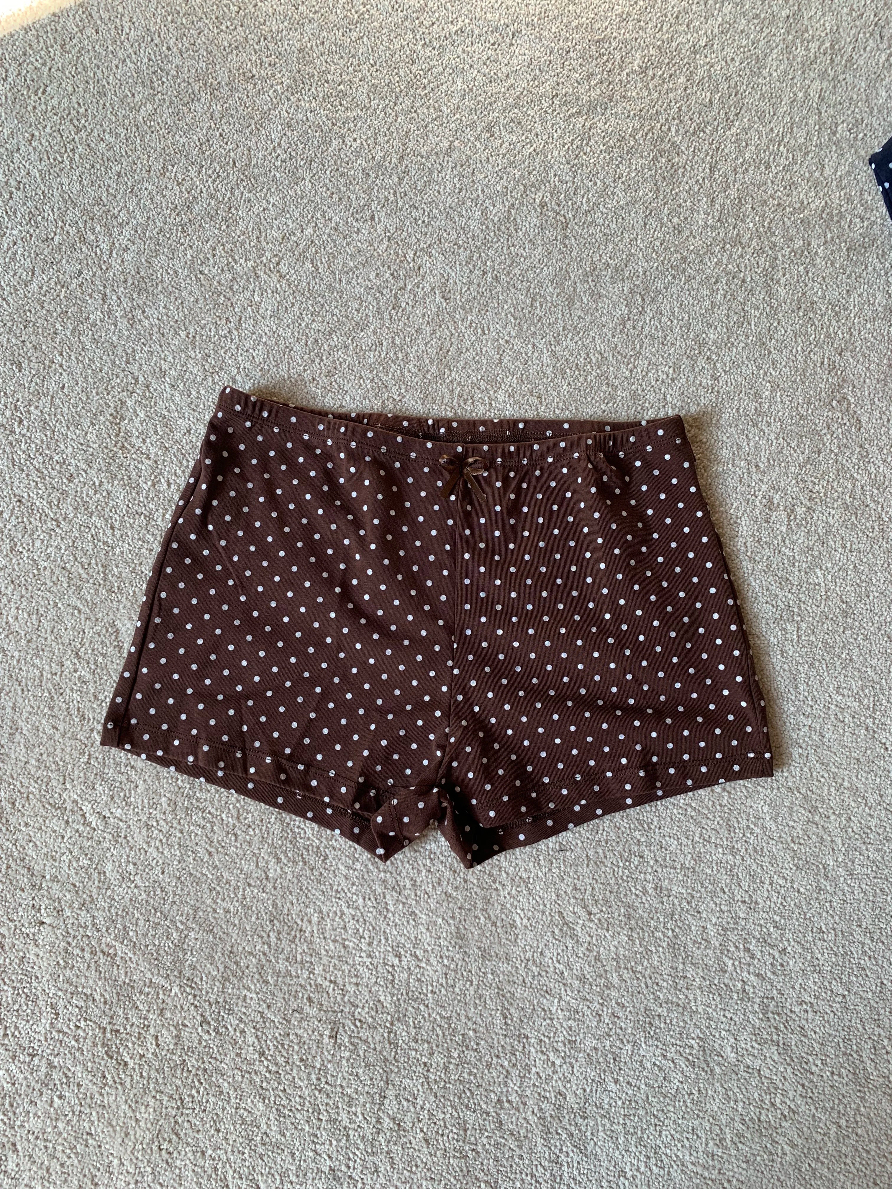 LIZAKOSHT  -  Polka Dot Cotton Shorts Woman Summer Bow Elastic Waist Straight Short Pants Female Casual Cozy Home Pajama Bottom New Pant