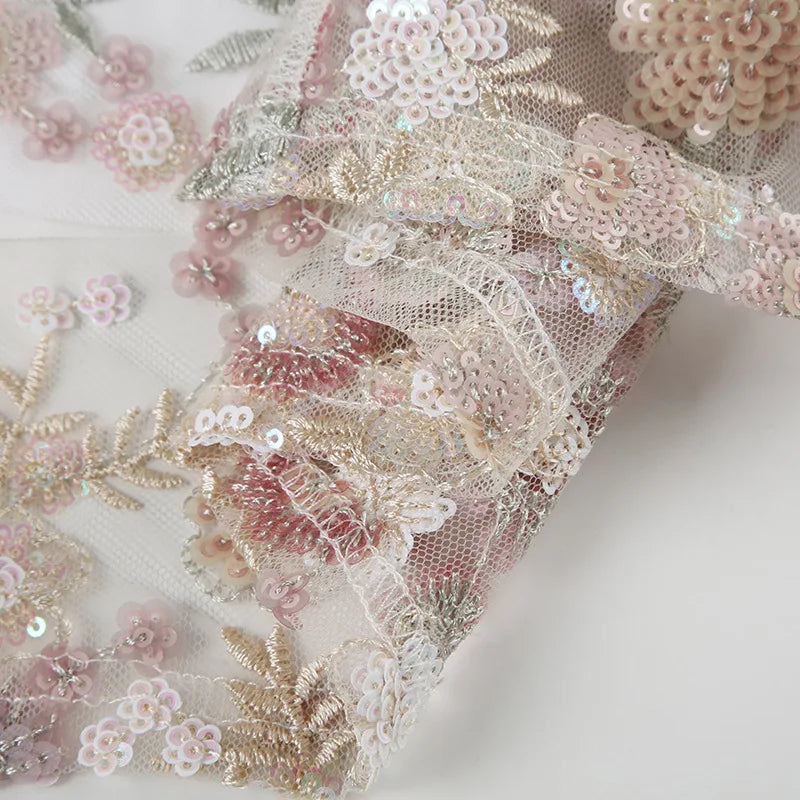 LIZAKOSHT  -  Women Sexy Sequins Flowers Embroidery Camis Crop Tops Lace Up V Neck Spaghetti Straps Backless Club Party Holiday Vests Camisole