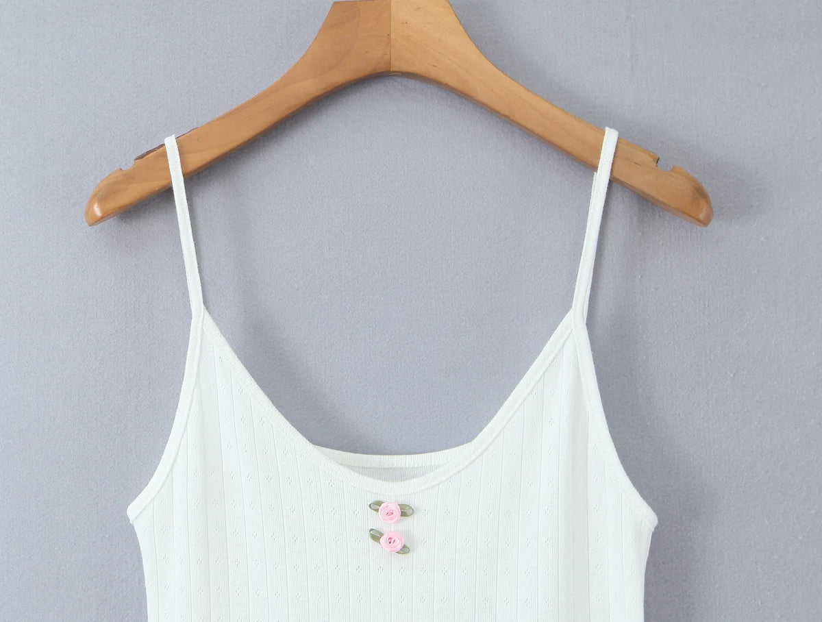 LIZAKOSHT  -  Sexy White Rib Knitted Cotton Low Waist Sling Dress Women Bow V neck Ruched A-lined Swing Short Dresses Summer Vestidos  Robe