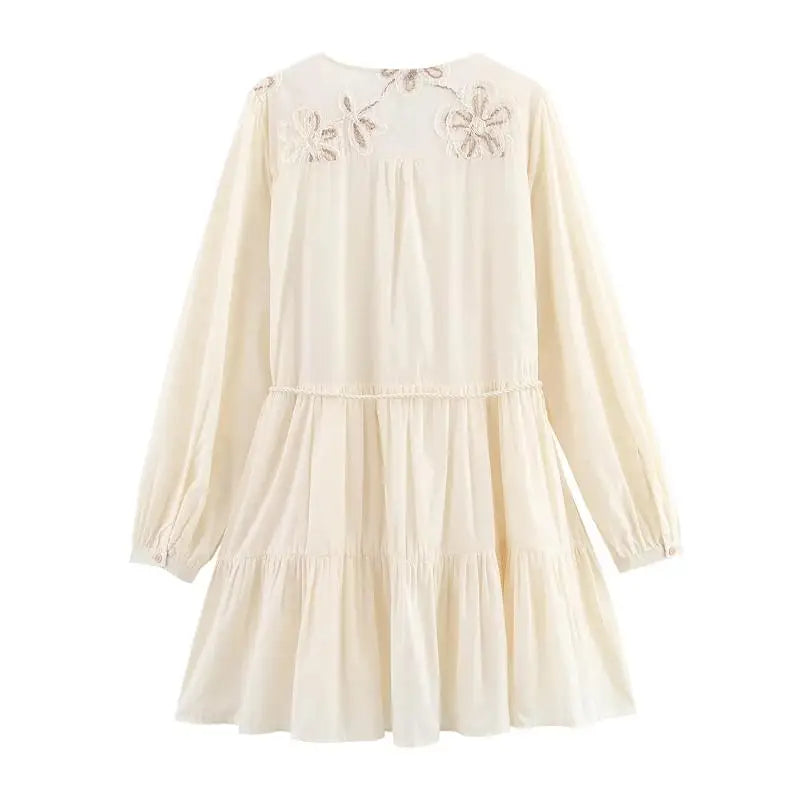 LIZAKOSHT  -  Y2K Floral Mini Dress for Women Spring Elegant Party Dress Long Sleeve Short Vestidos Fashion Casual Retro Style