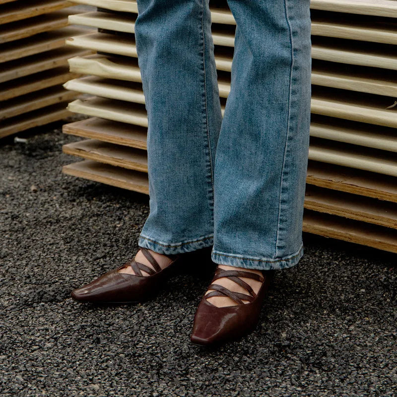 LIZAKOSHT  -  Fashion Pumps New High Quality Genuine Leather Shoes Cross Belt High Heels Commuter Women's Heels Shoes