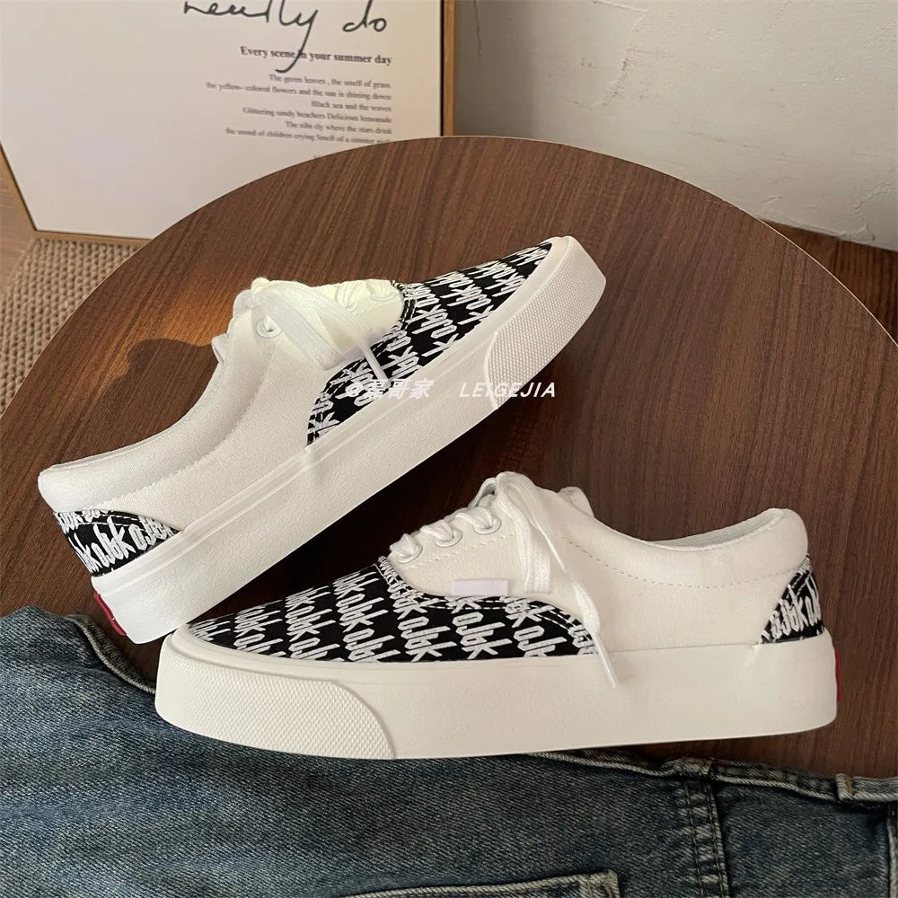 LIZAKOSHT  -  All-Match Mixed Colors Espadrille Shoes Casual Female Sneakers Small New Lace-Up Fabric Leisure Canvas Shoes