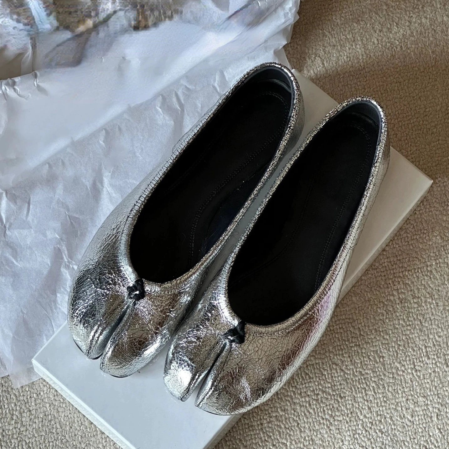 LIZAKOSHT  -  Designer Split Toe Flat Loafers Ninjas Soft Sole Casual Mule Shoe Fall Retro Comforts Mary Jane Pumps Fashions Ballet Shoes