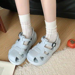 LIZAKOSHT  -  Shoes Ladies' Slippers Slipers Women Luxury Slides Fretwork Heels Platform Summer Designer Scandals House Slippers Platform