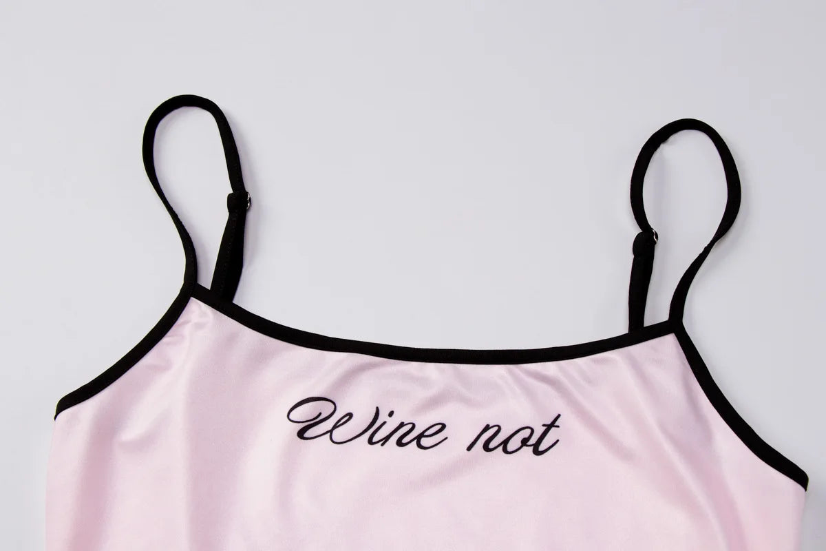 LIZAKOSHT  -  Casual Sexy Y2K Camisoles for Women Letter Printed Skinny Corset Top Black Pink Streetwear Y2K Female Sleeveless Cropped T-shirt