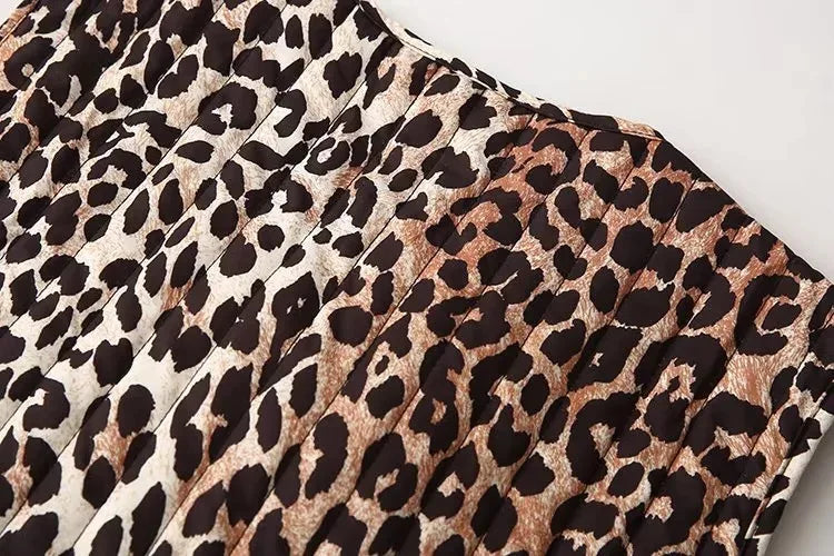 LIZAKOSHT  -  Women's Autumn Spring Top Coat Vest Leopard Print Tie Comfortable Casual Design Fashion Advanced Soft Niche Versatile Skinny
