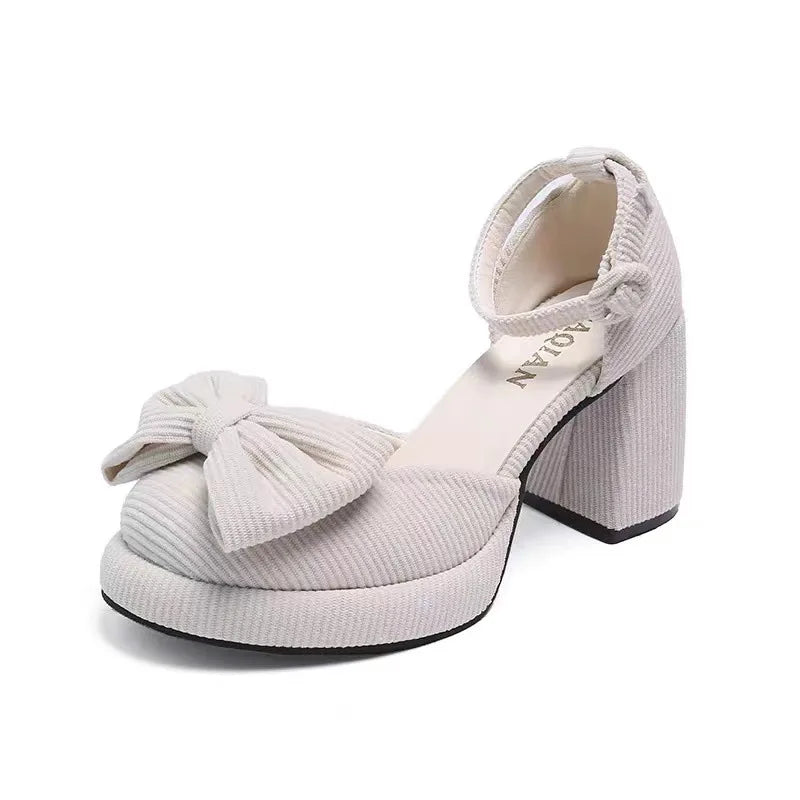 LIZAKOSHT  -  Comfort Shoes for Women Sandals Buckle Strap Open Toe Summer Heels Suit Female Beige Low New Fashion Peep Girls Black Sexy